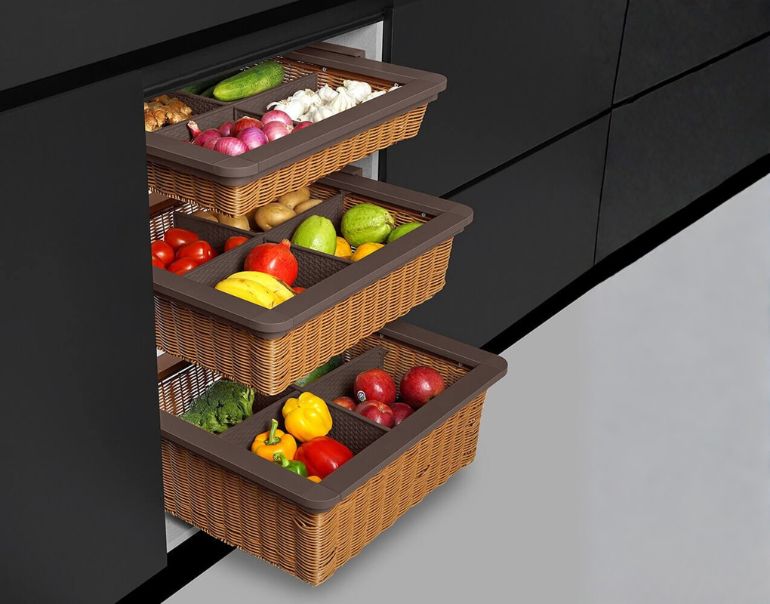 Modular Kitchen Storage Baskets for Smart Homes